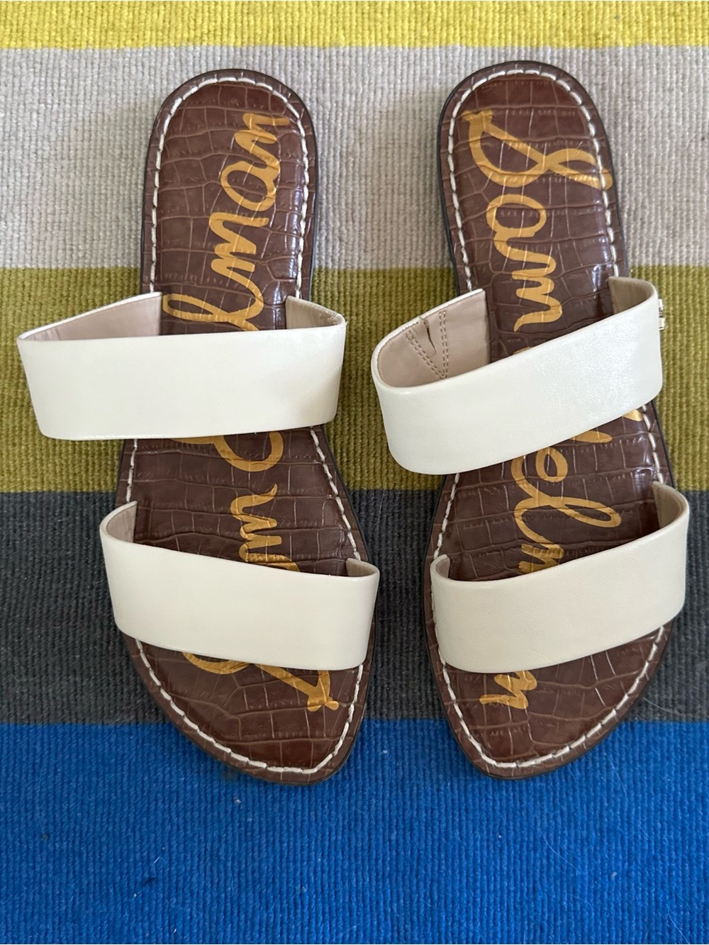 Sam Edelman cream gala slide sandals